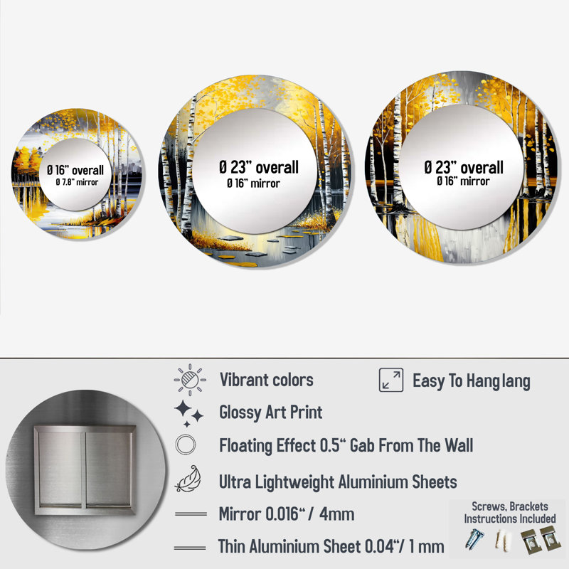 Keerie Metal Round Mirror