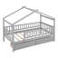 Lit simple en bois avec deux tiroirs-358805171