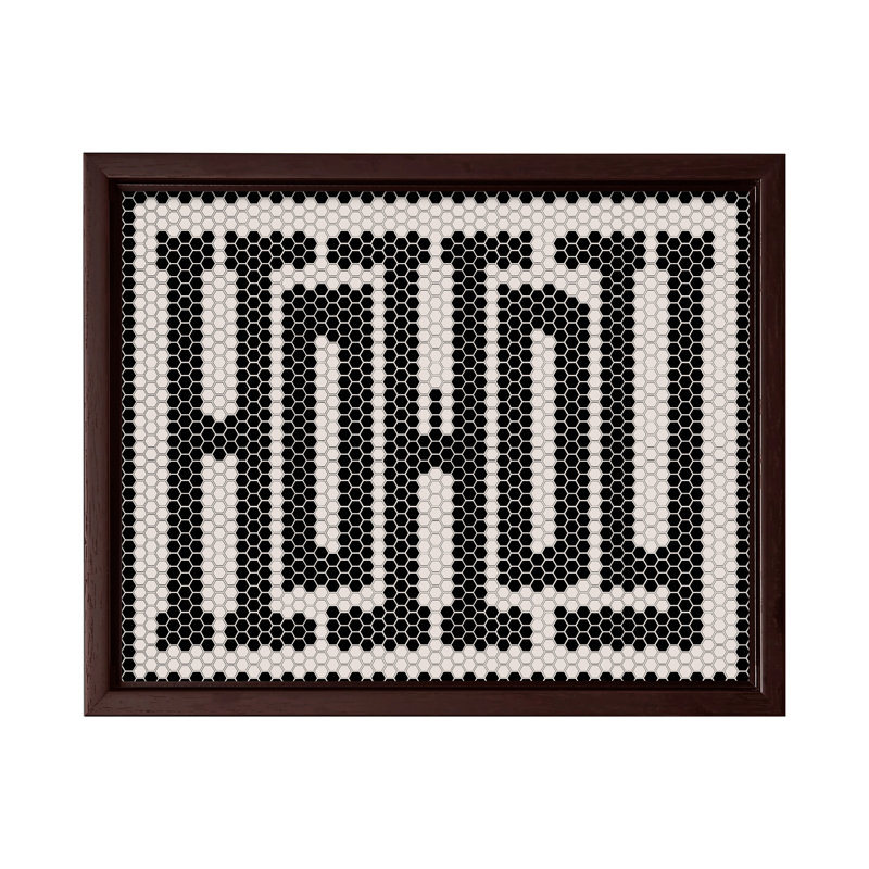Howdy No3, Canvas, 08"H x 10"W, Brown Framed