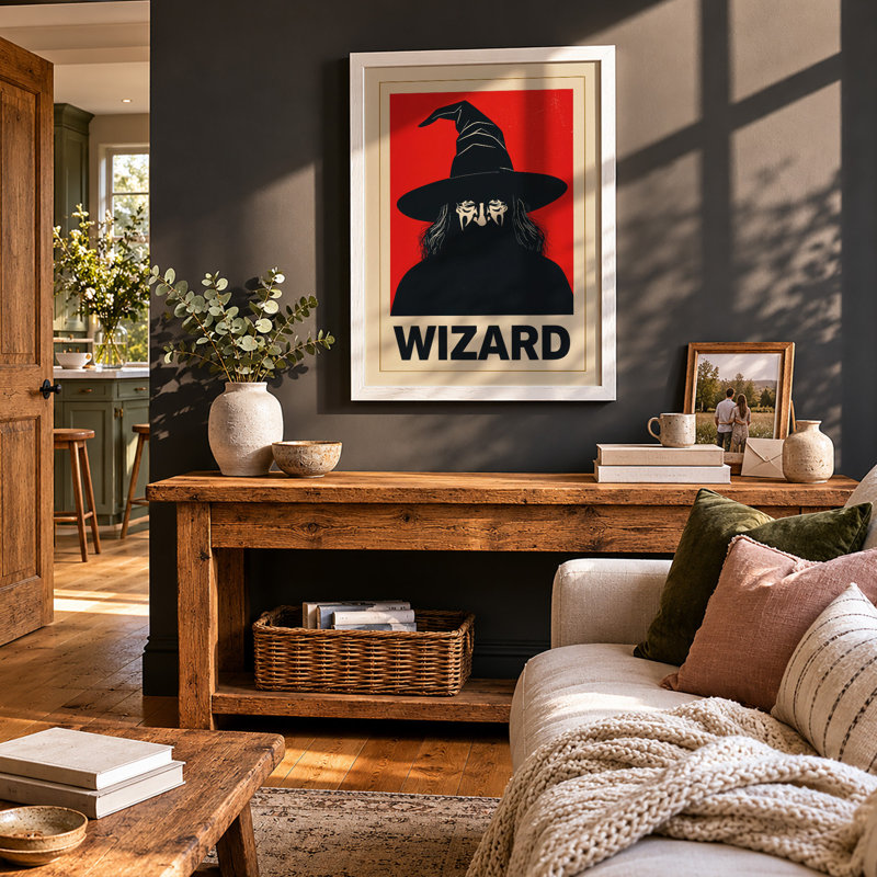 Wizard's Gaze Typography - Print, A4 - 29.7 x 21.0 cm, White