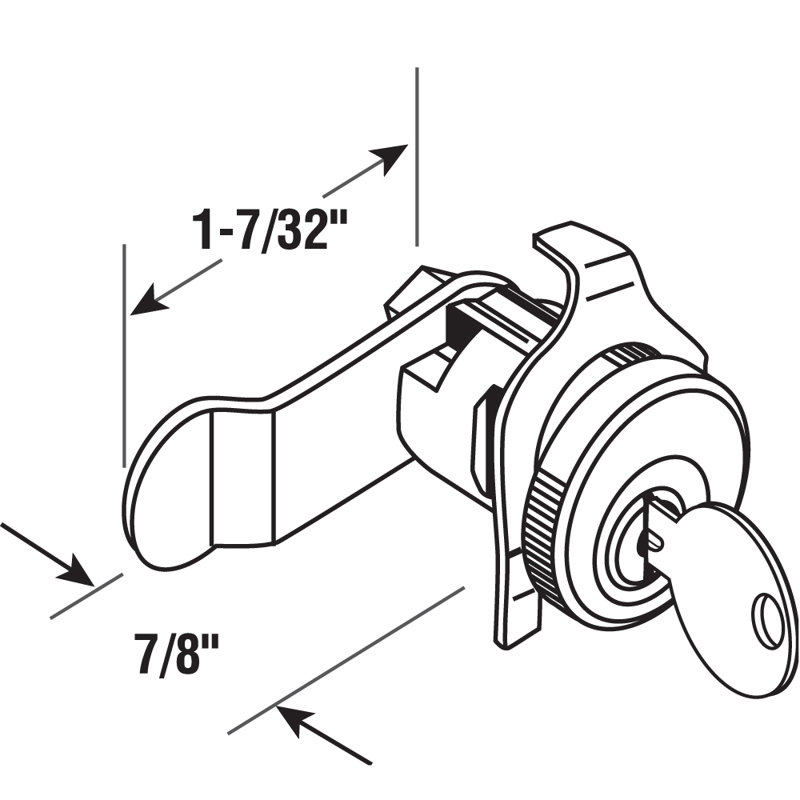 Serrure de boîte aux lettres Prime-Line - Serrure de boîte aux lettres polyvalente de remplacement pour plusieurs marques - ILCO 1003M Keyway, s'ouvre dans le sens antihoraire avec rotation à 90 °, finition nickel (1 ensemble)