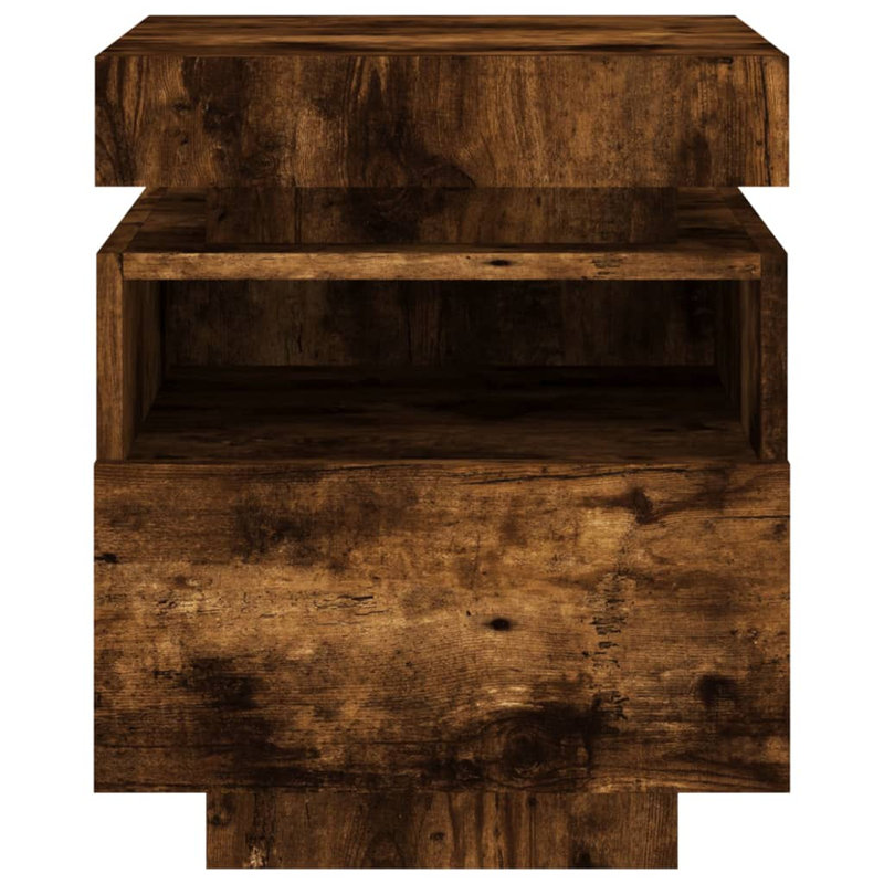 Bouyer 39cm W Bedside Table, Smoked Oak