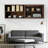 47.24" Chinese Style Double-Layer Solid Wood Wall-Mounted Storage Shelf, Display Cabinet, Showcase. Suitable for Study, Living Room, and Dining Room