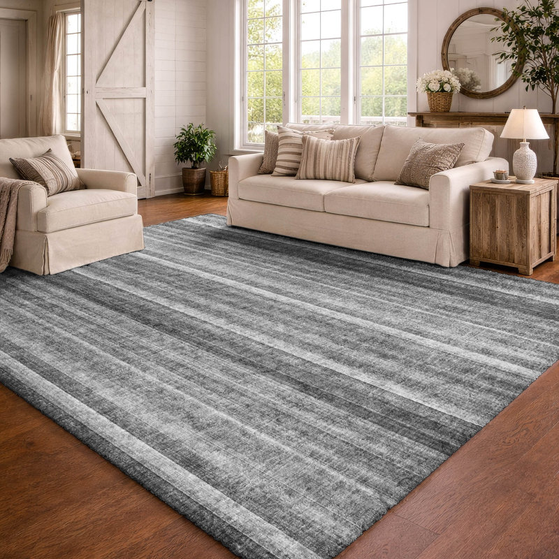 Tapis à poils longs de qualité supérieure lavable à la machine Dream ADS543, Grey, 10' x 14'