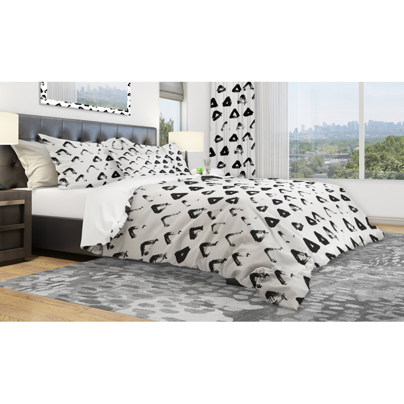 Ensemble de housse de couette peint à la main designart sur fond, Housse de couette grand + 2 taies décoratives