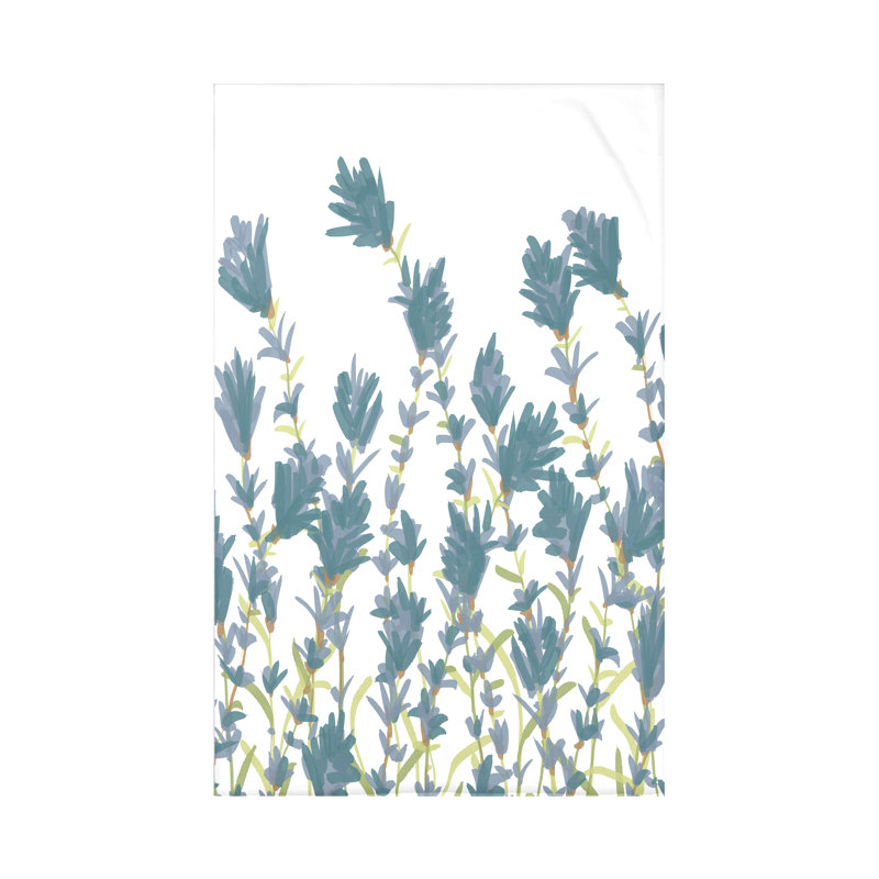 Jeté Botanical Blooms, L 60 po x l 50 po x P 0,5 po, Bleu