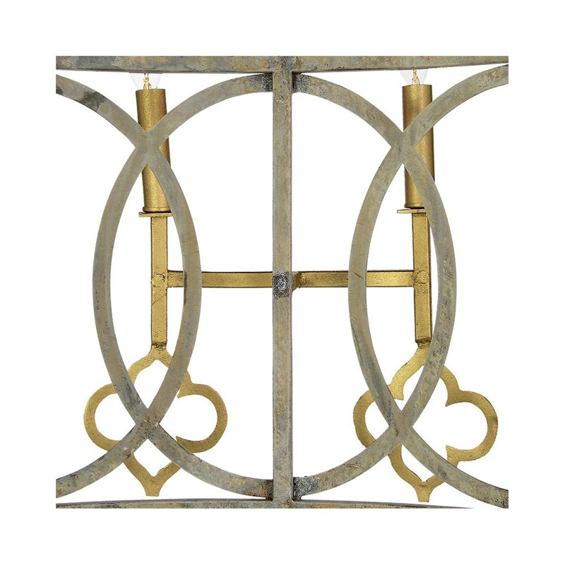 French 10 - Light Candle Style Drum Chandelier, Deep Ocean/Gold Wax