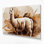 Faune lama sauvage, art mural sur toile beige
