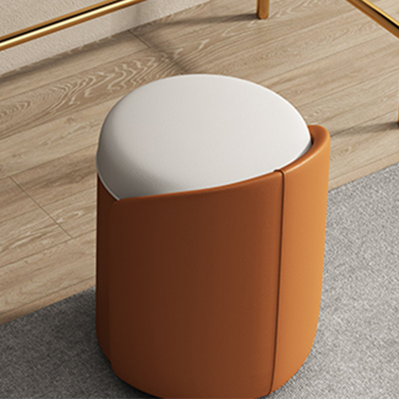 Commode simple en bois massif à miroir, Or / brun / blanc / orange
