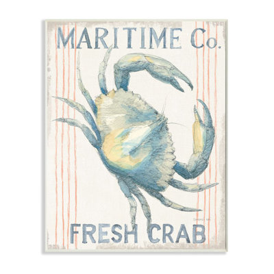 «Nautical Crab Maritime», impression de pastel aquarelle par Danhui Nai