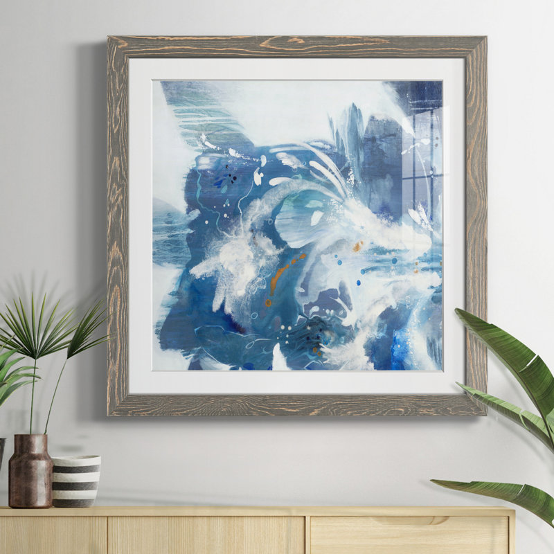 Blue Velveteen - Reproduction d'art sur papier encadrée, H 27,5 po x l 27,5 po x P 1,5 po, Papier gris