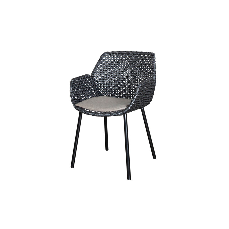 Vibe Patio Dining Armchair with Cushion, Taupe