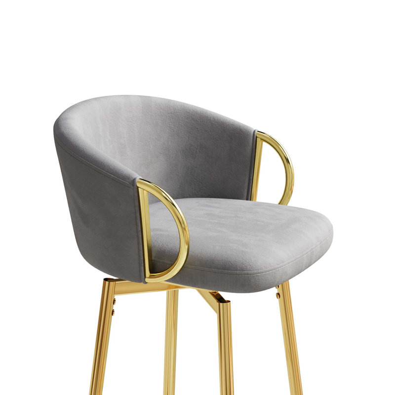 Ensemble de 4 chaises de bar pivotantes de style moderne à 360 ° avec un design simple, des tabourets hauts confortables et des chaises de salle à manger flexibles convenant aux bars, aux restaurants