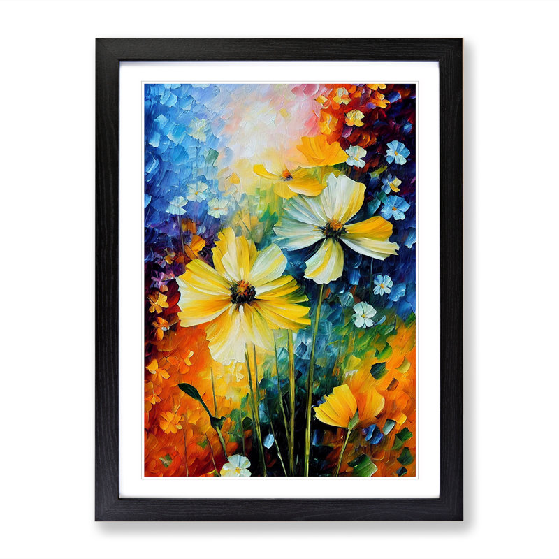 Wildflowers Vol.2 - Single Picture Frame Painting, 34cm H x 25cm W x 2cm D, Walnut