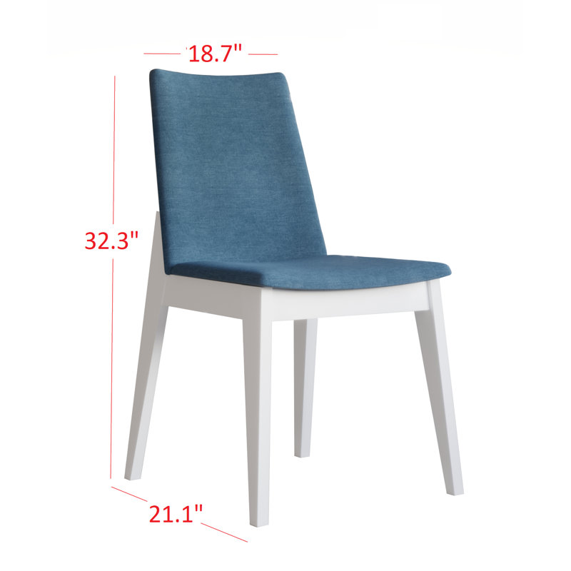 Chaise parsons rembourrée en tissu et lin