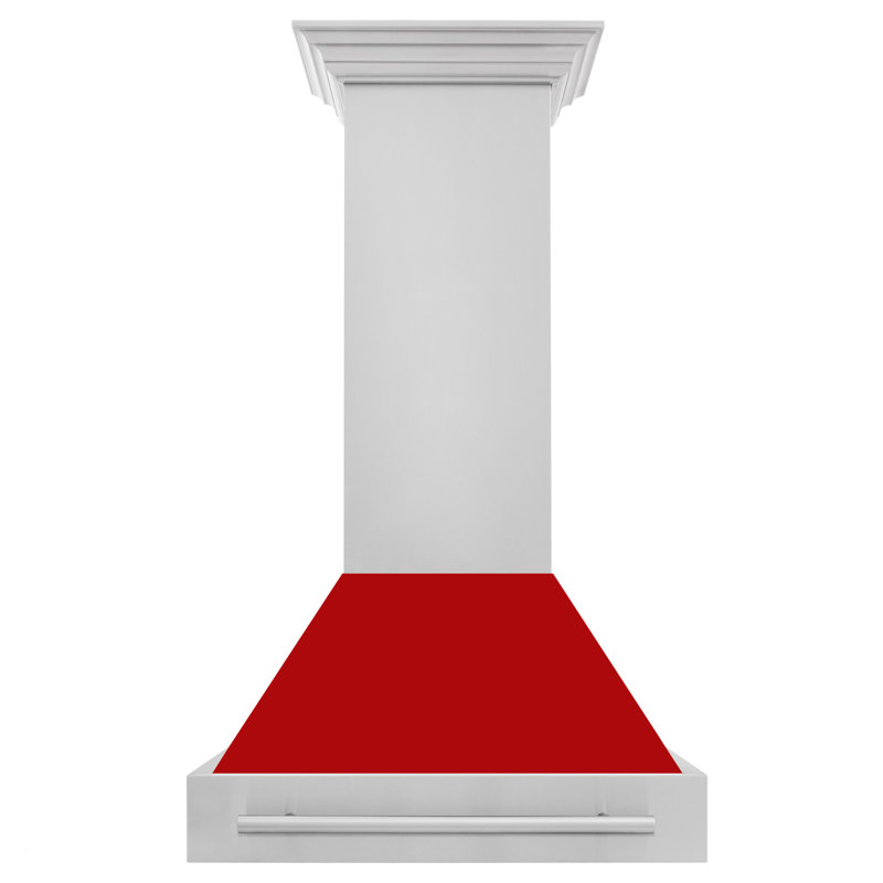 30" 400 CFM Ducted Wall Mount Range Hood with Nightlight, Red Matte