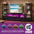 LED Entertainment Center With 2 Bookcases & Charging Ports-691858683