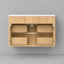 Meuble-lavabo de salle de bain de 61 cm (24 po) avec lavabo encastré en céramique, meuble-lavabo en bois avec rangement dissimulé (sans robinetterie) - Chêne-606042375-606070735