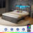 Bed Frame with Drawers and Headboard, Upholstered Storage Bed with Charging Station and LED Lights-2087883838-2087162937