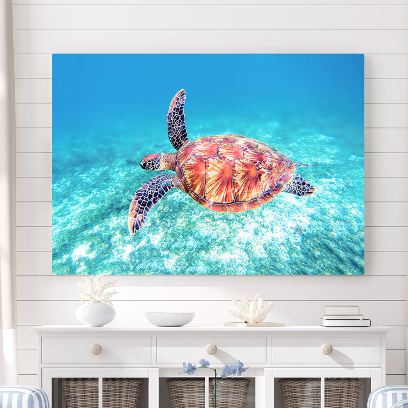 Mahesh Sea Turtle Fly - reproduction de photo sur toile tendue, H 16 po x l 24 po x 1,5 po