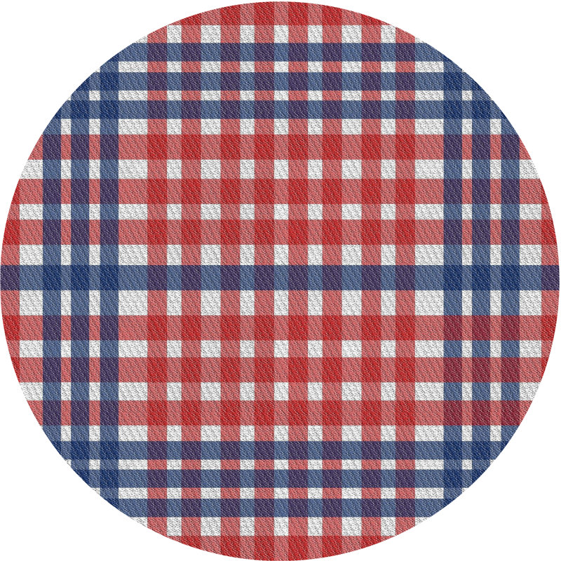 Tapis bleu / rouge Williamston, Rond 8 pi