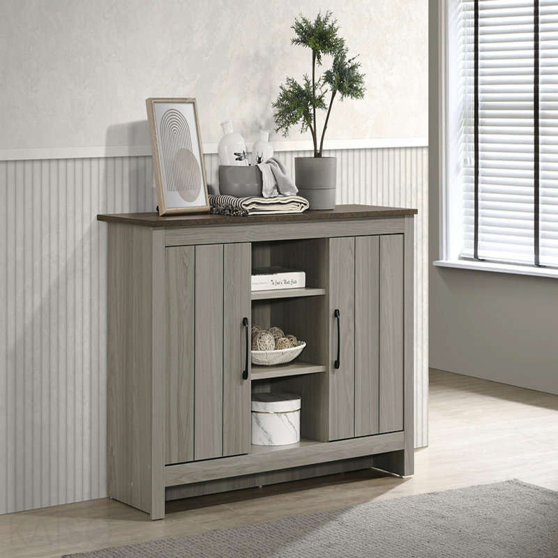 Buffet 47 po en chêne gris pour salon, chêne gris