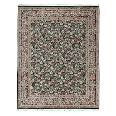 High-Quality Hand-Knotted Black Area Rug