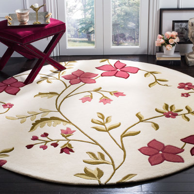 Tapis floral en laine touffeté à la main Fermont