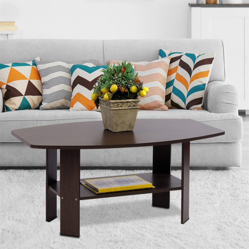 Table basse avec rangement Sarwan, Marron foncé, Marron foncé