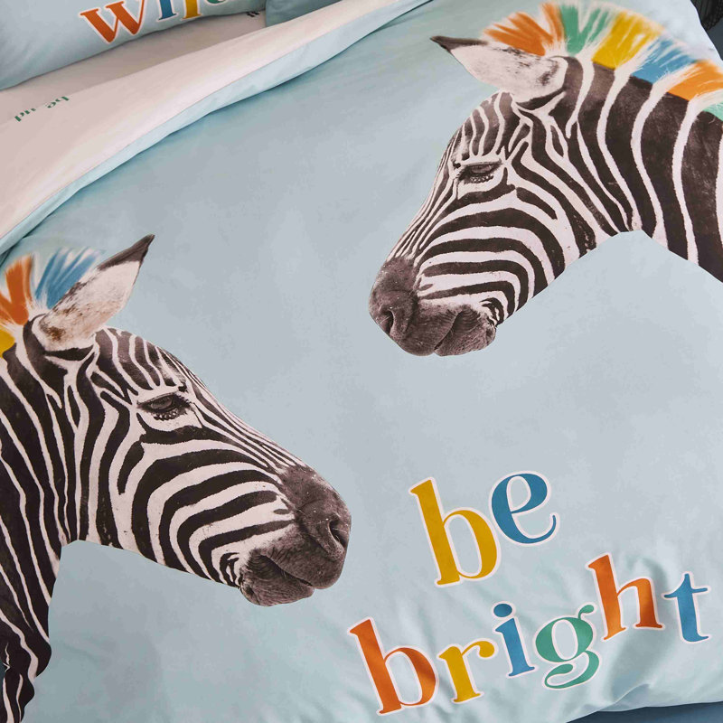 Stay Wild Zebra Easy Care Duvet Set, Double Duvet Cover + 2 Standard Pillowcases
