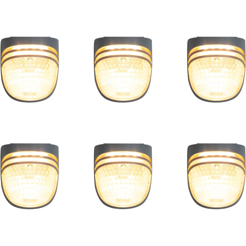Dappled-Pebble Gray Outdoor Waterproof Solar LED Deck Light Pack