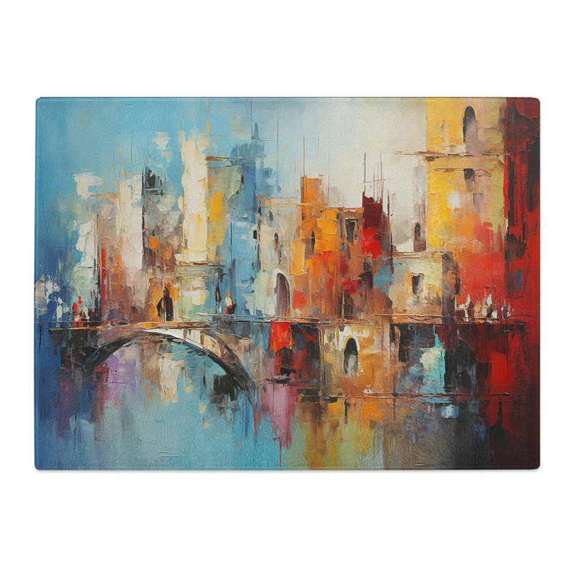 Venice Abstract  Glass Chopping Board