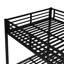 Lit superposé au-dessus en métal noir - structure solide, prévention du bruit, rangement efficace avec revêtement en poudre électrostatique, lattes