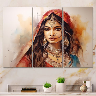 Art indien sur toile, femme indienne