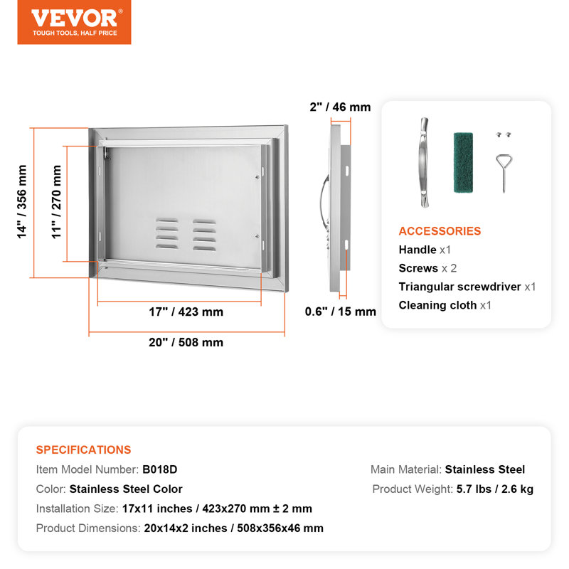 VEVOR 17'' Outdoor Kitchen