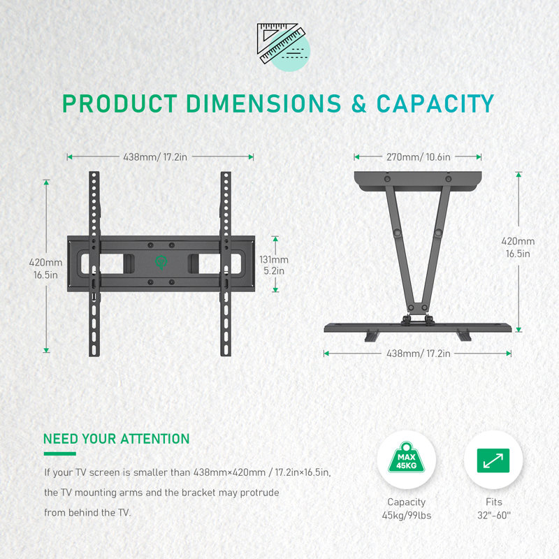 Aerika Symple Stuff Single Screen Wall Mount