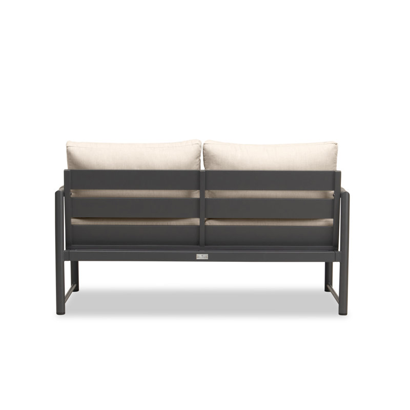 Alto Outdoor 2 - Seat Loveseat, Slate Gray, Spectrum Peacock Sunbrella® Plainweave