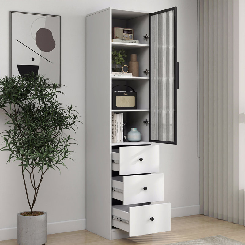 Storage Cabinet, Modern, Elegant White - And Spacious Organizer