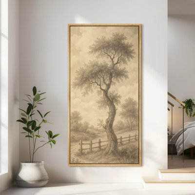Reproduction d'art sur toile encadrée rétro sépia