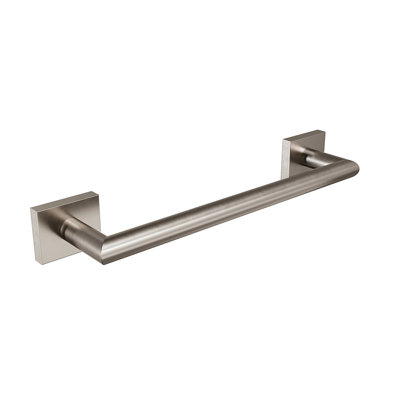 Crater Wall-Mounted 12" Towel Bar - Brushed Nickel, Premium Brass Construction, Installation Hardware Included