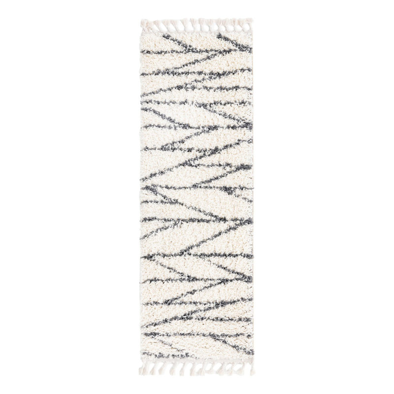 Abrahams Striped Indoor Rug, Runner 2' x 6'