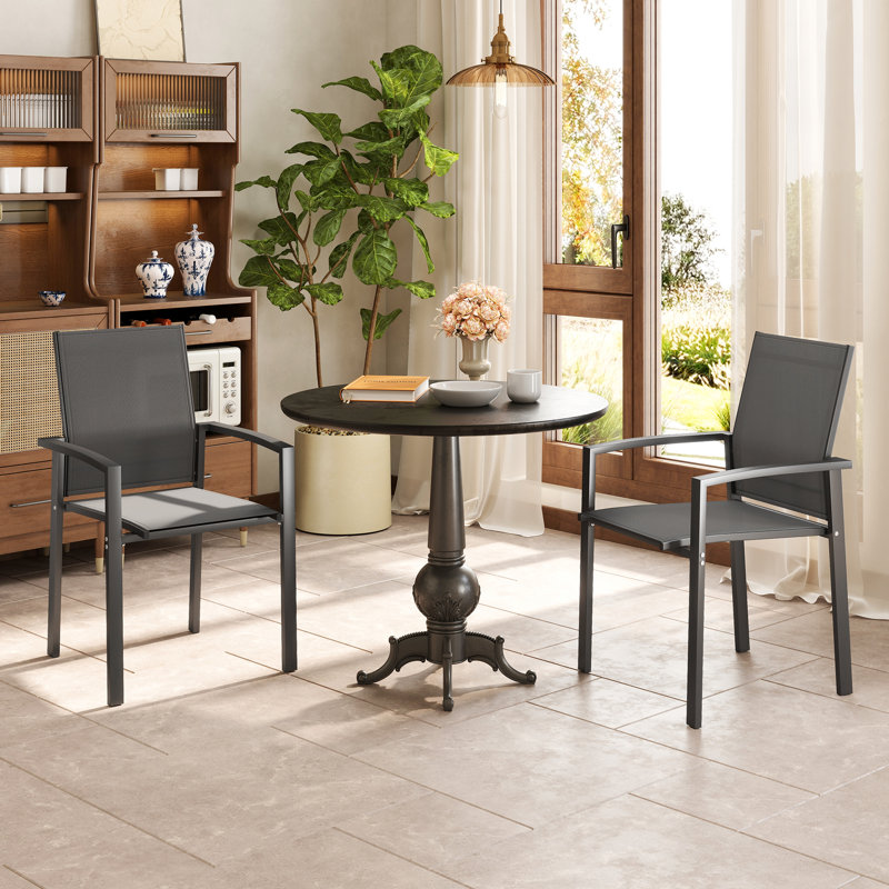Ensemble de 2 chaises de jardin d'extérieur, chaises de patio empilables