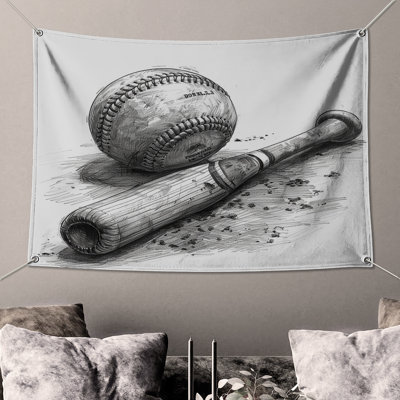 Baseball Wall Tapestry -  Sports Wall Decor