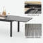 Table de patio extensible pour 6 à 8 personnes, aluminium rectangulaire en métal, noir, bistro de jardin avec véranda, pratique en aluminium