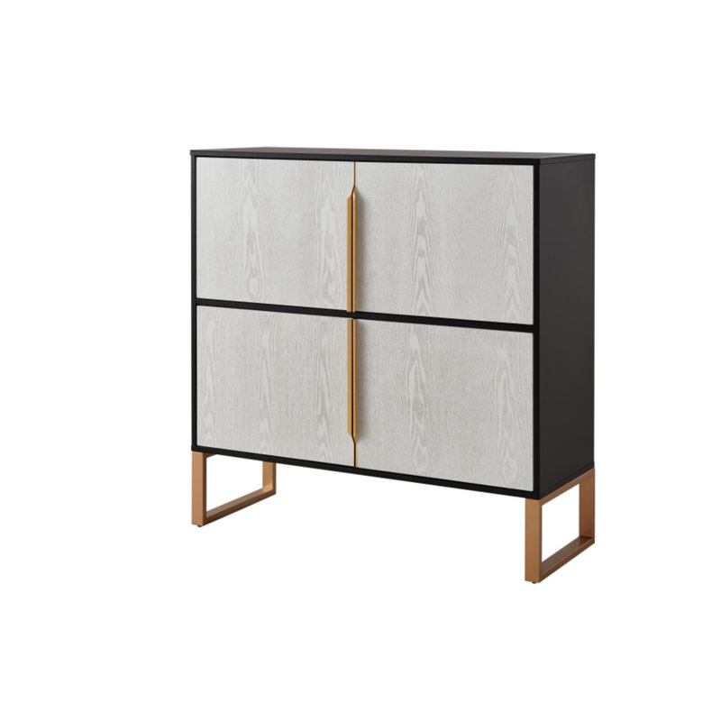Four-Door Storage Cabinet, 42" Buffet Cabinet with Metal Base Handles, Sideboard Coffee Bar Cabinet with 4 Doors for Kitchen, Dining Room, Living Room