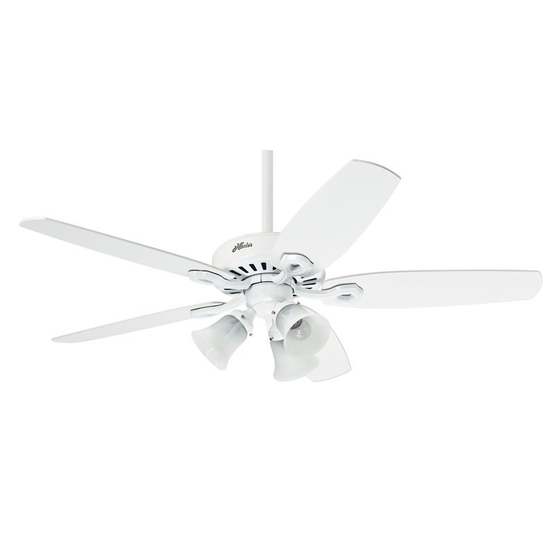 132cm Ceiling Fan with Light Kit, Snow White, Snow White