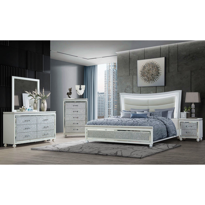 Miroir blanc pour vestiaire, chambre à coucher, Blanc