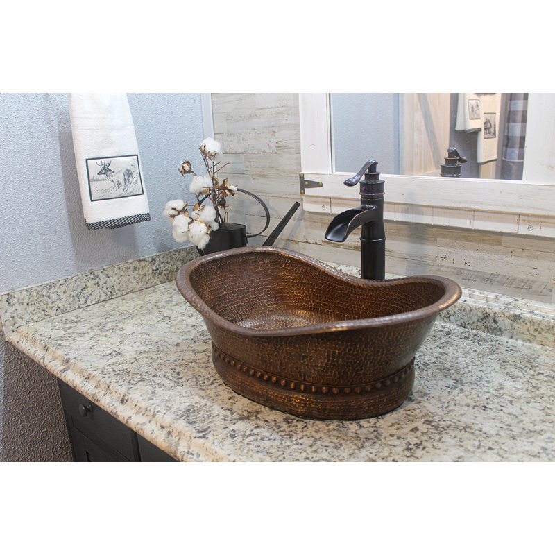 Specialty Hammered 20" Bath Tub Vessel Copper Sink