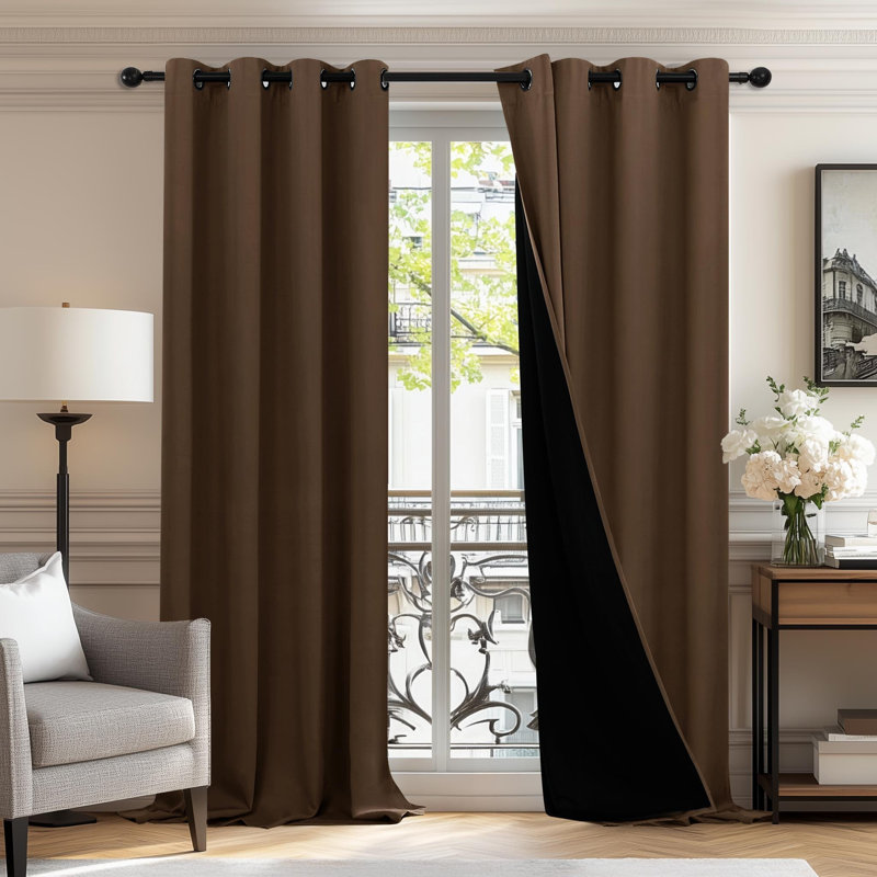 Ensemble de 2 rideaux isolants et isolants avec œillets Total, L 52 po x L 72 po, Gris clair