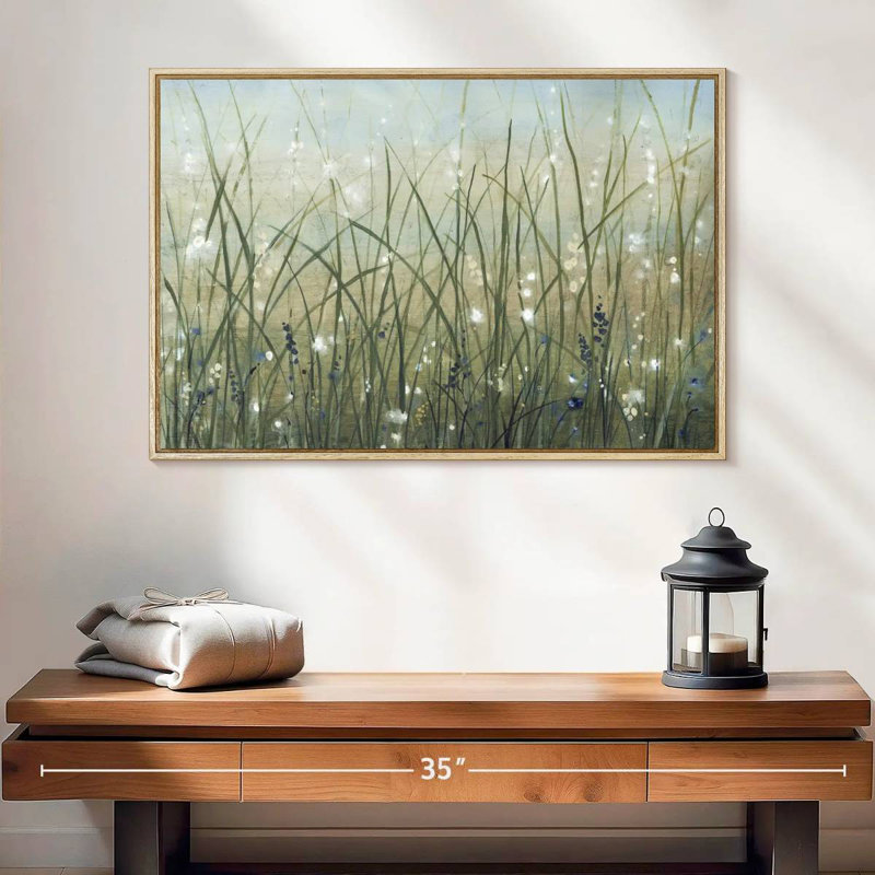 Meadow Bliss II, Cadre flottant en bois naturel, 25 po x 17 po